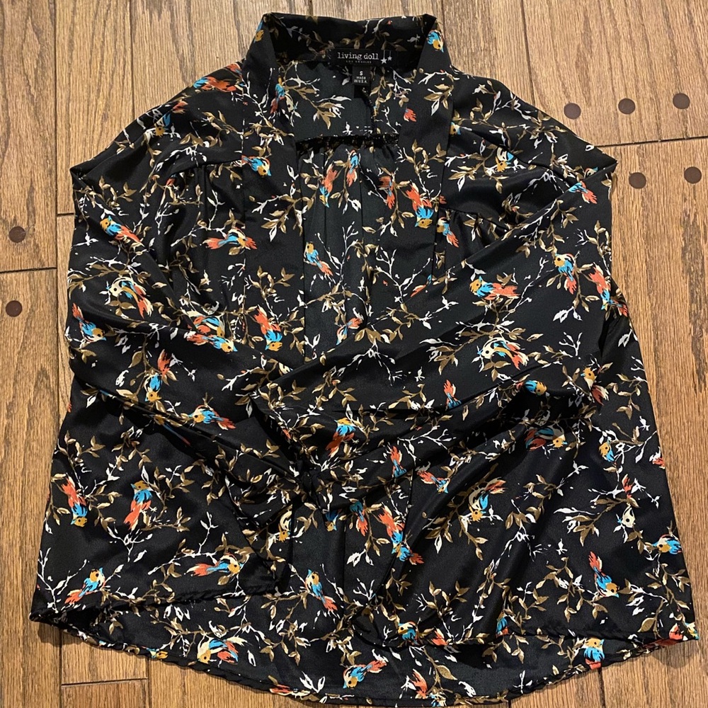 Living Doll (thin) Blazer Size: Small | Bird Print